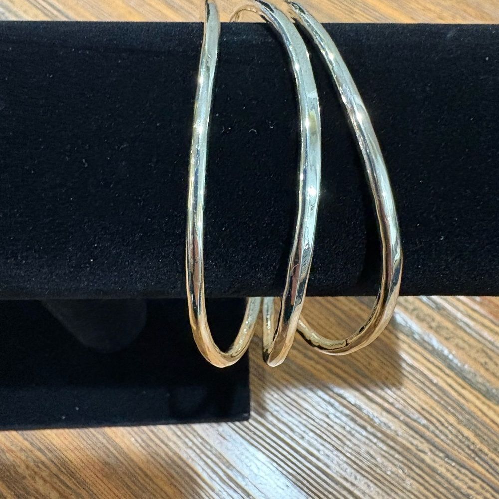 Style & Co. Silver Tone 3 Twisted Curve Bracelet